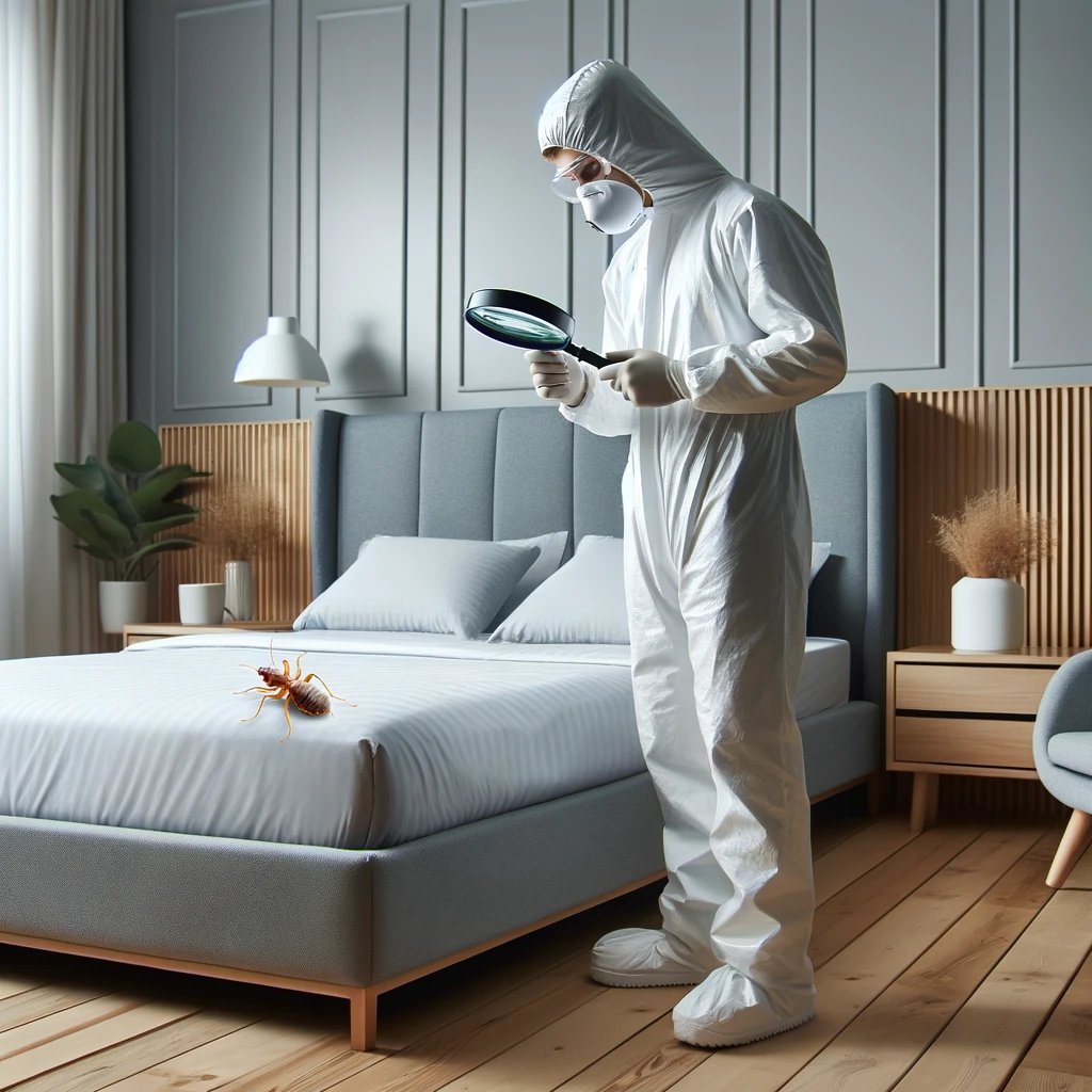 le déroulement d'une intervention de traitement de punaise de lit