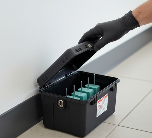Appâts rodenticides en postes d’appâtage sécurisés