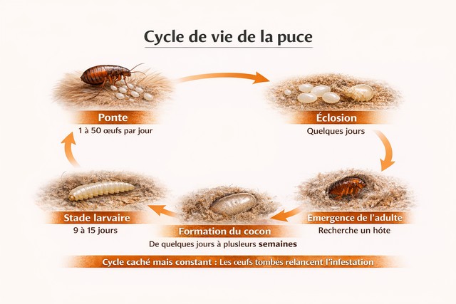 Cycle de vie de la puce