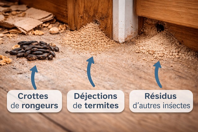 Différencier les déjections d'insectes