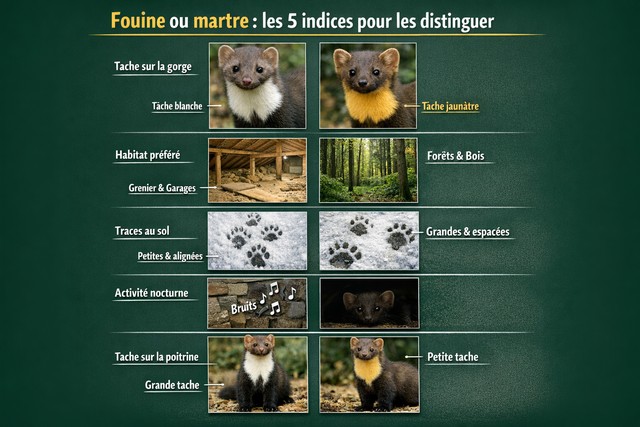 Fouine et martre - reconnaître les différences