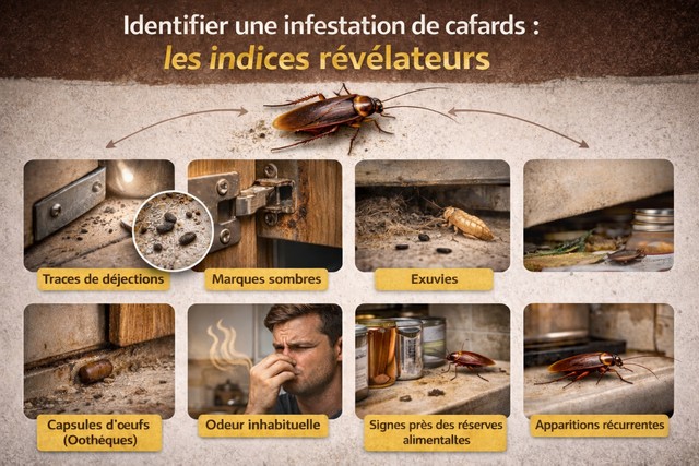 Identifier une infestation de cafards
