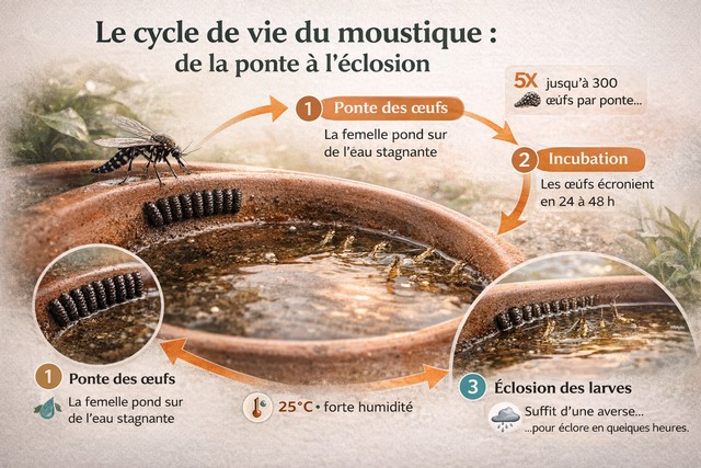 Le cycle de vie du moustique