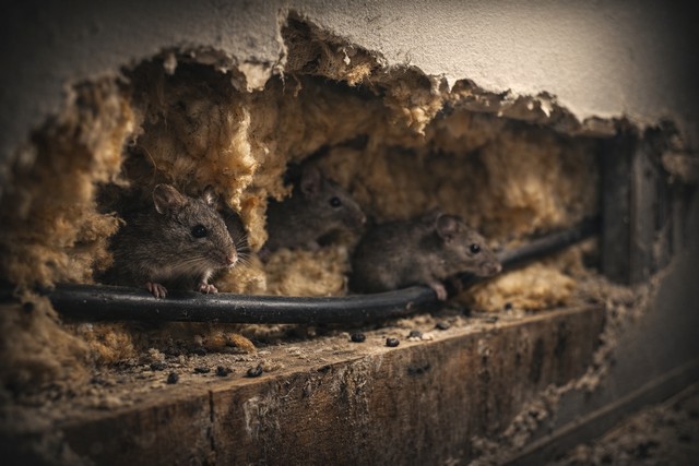 souris dans le cloison