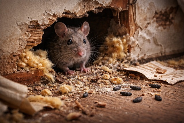 souris dans le mur