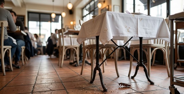 Cafard dans un restaurant