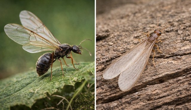 Comparaison entre fourmi volante et termite ailé Comparaison entre fourmi volante et termite ailé
