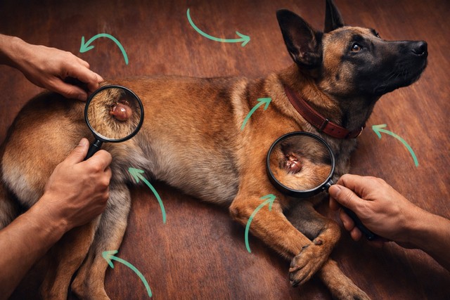 Inspection minutieuse d'un chien