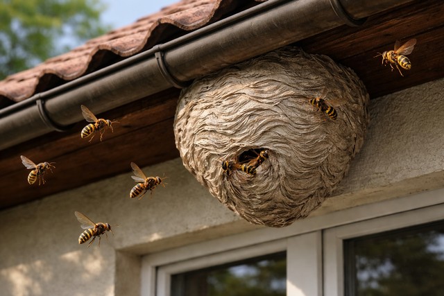 Nid de frelons sous les toits