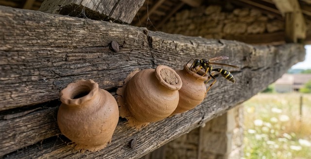 Nids de guêpes maçonnes