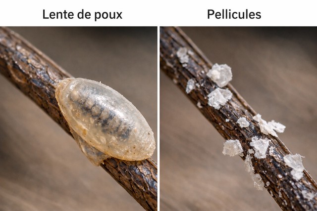 Œuf de poux vs pellicules