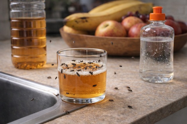 Piège à mouches à fruits maison