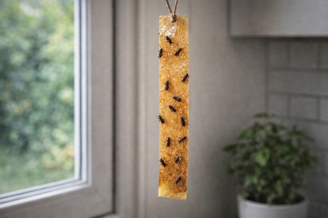 Piège à mouches suspendu près d'une fenêtre