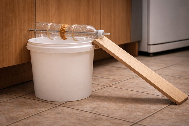 Piège rouleau non létal pour souris avec bouteille et seau
