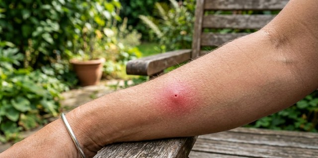 Piqûre de guêpe sur le bras