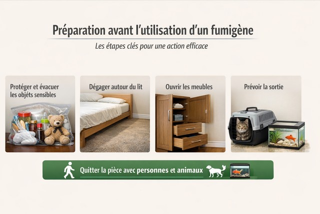 Préparation avant l'utilisation du fumigène