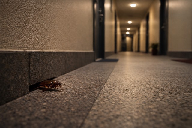 cafard émerge dans le couloir