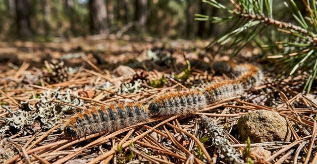 chenille processionnaire du pin au sol