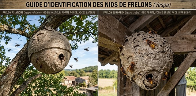 nid de frelon asiatique vs nid de frelon européen