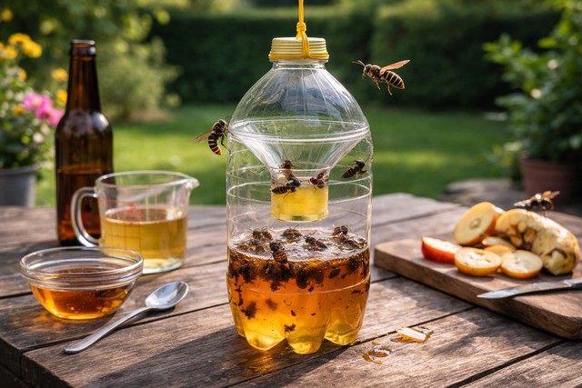 piège artisanal à bouteille contre les frelons asiatiques