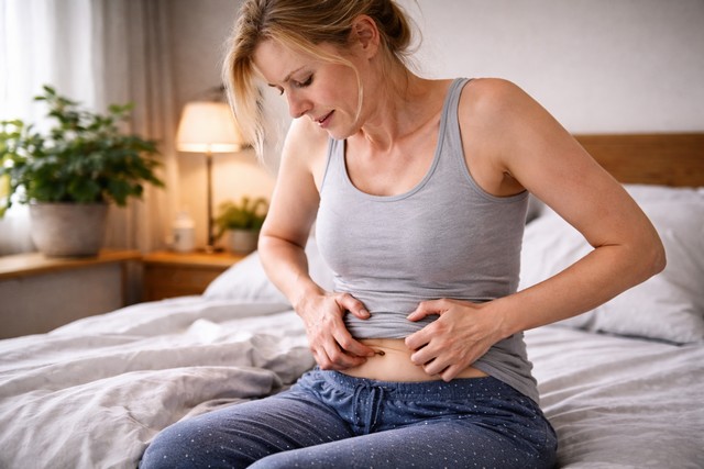 piqûre d'acariens sur le ventre