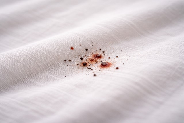 traces de punaises de lit sur un drap