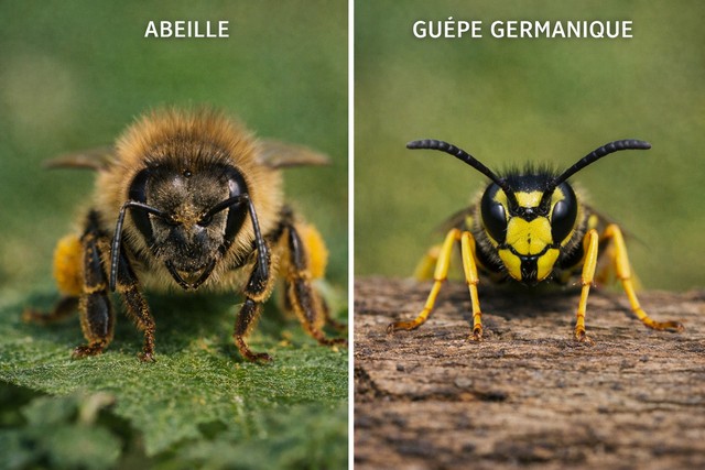 Comparaison d'abeille et de guêpe