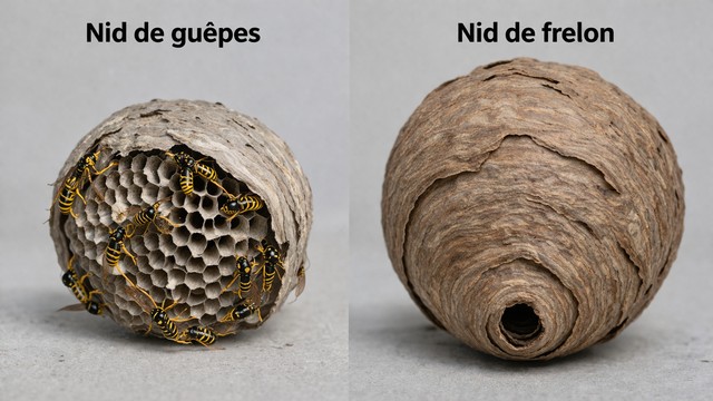 Comparaison des nids de guêpe et nid de frelon Comparaison des nids de guêpe et nid de frelon