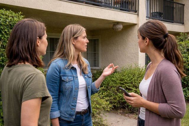 Discussion sous le nid de guêpes