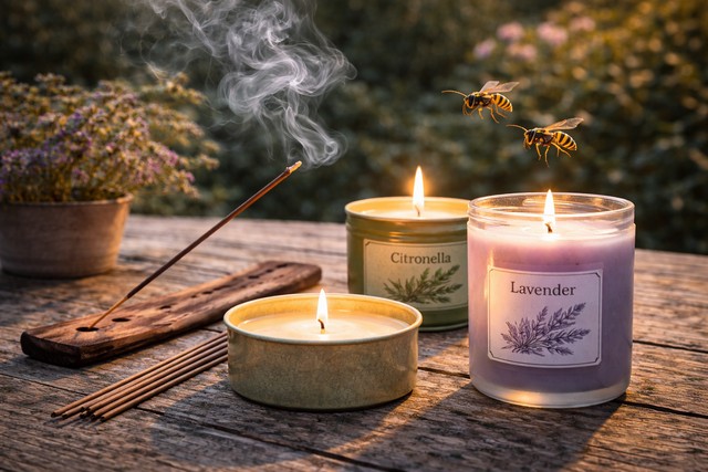 Encens et bougies parfumées répulsif guêpe
