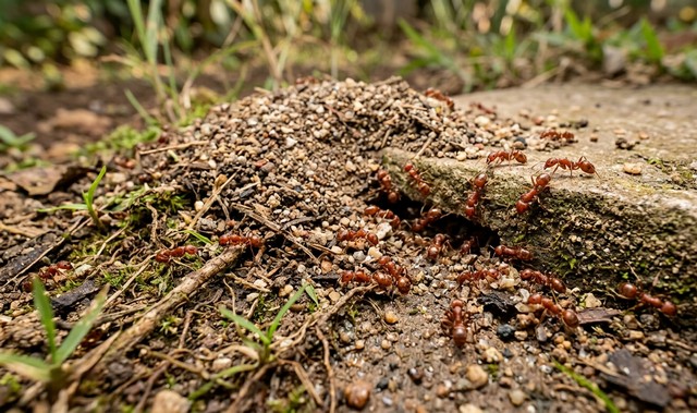 Nid de fourmis rouges