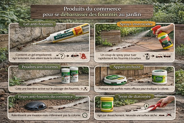 Produits du commerce anti-fourmis pour le jardin