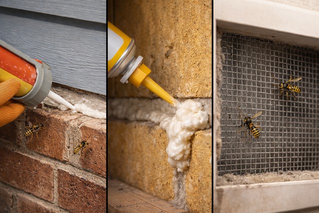 Scellement contre les guêpes à la maison
