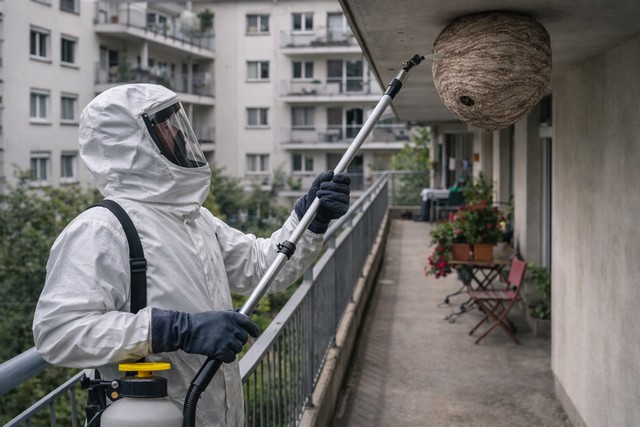 enlèvement nid de frelon dans un maison collectif