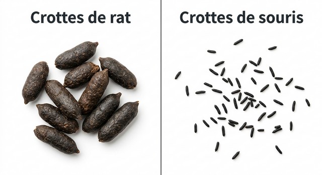 différences entre déjection de rat et souris