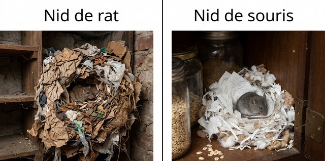 nid de rat vs nid de souris