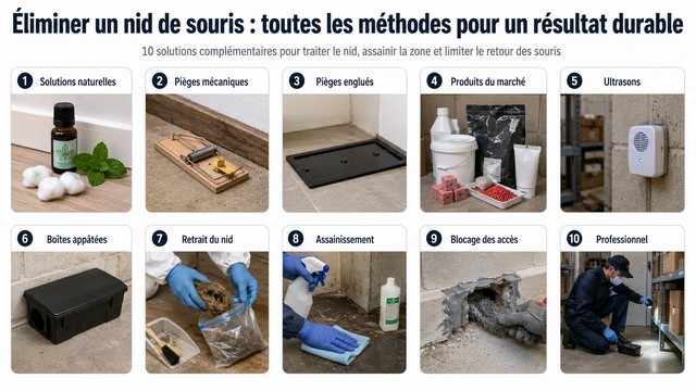 éliminer nid de souris